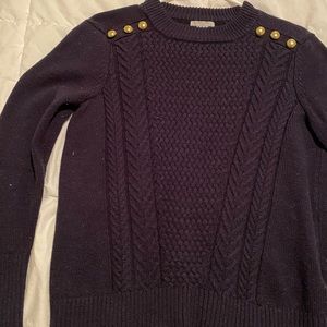 Cable knit navy sweater